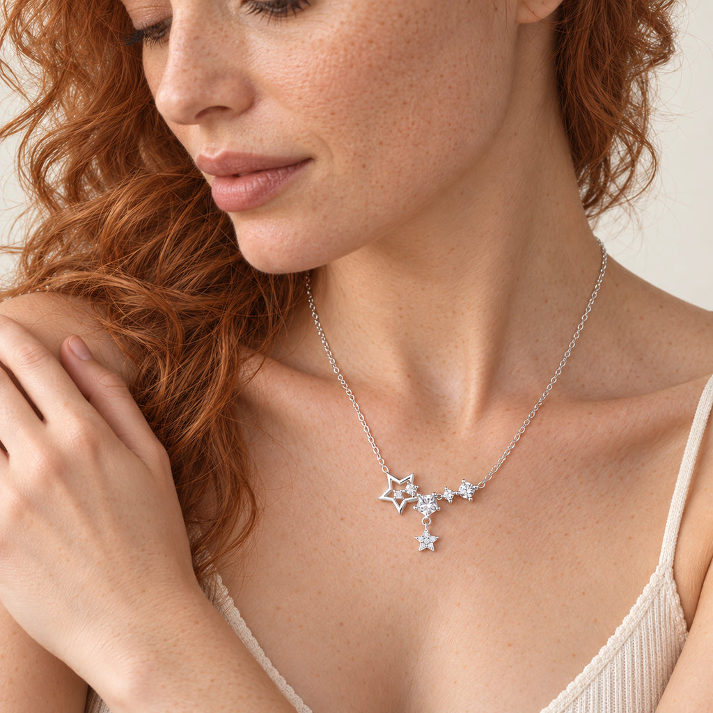 VESVIORA Celestial Star Necklace in S925 Sterling Silver