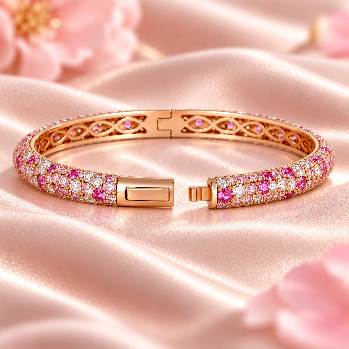 VESVIORA Gradient Pink Pavé Bangle