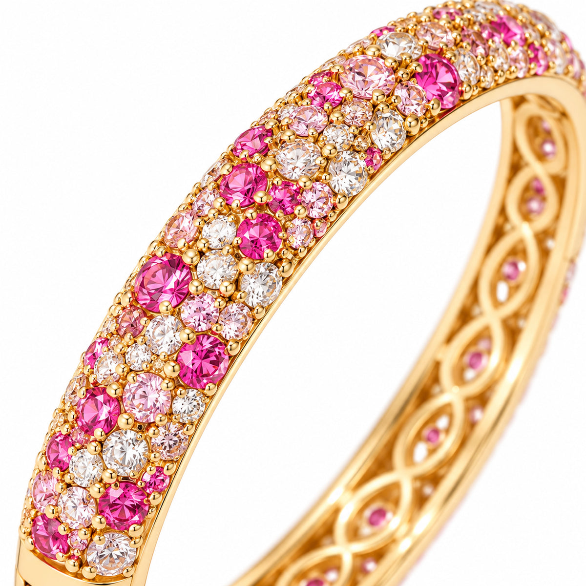 VESVIORA Gradient Pink Pavé Bangle