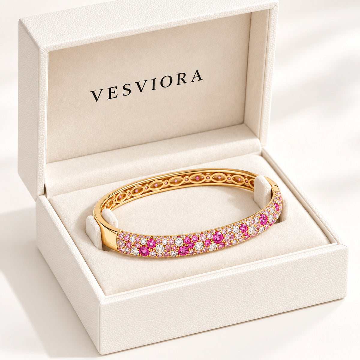 VESVIORA Gradient Pink Pavé Bangle