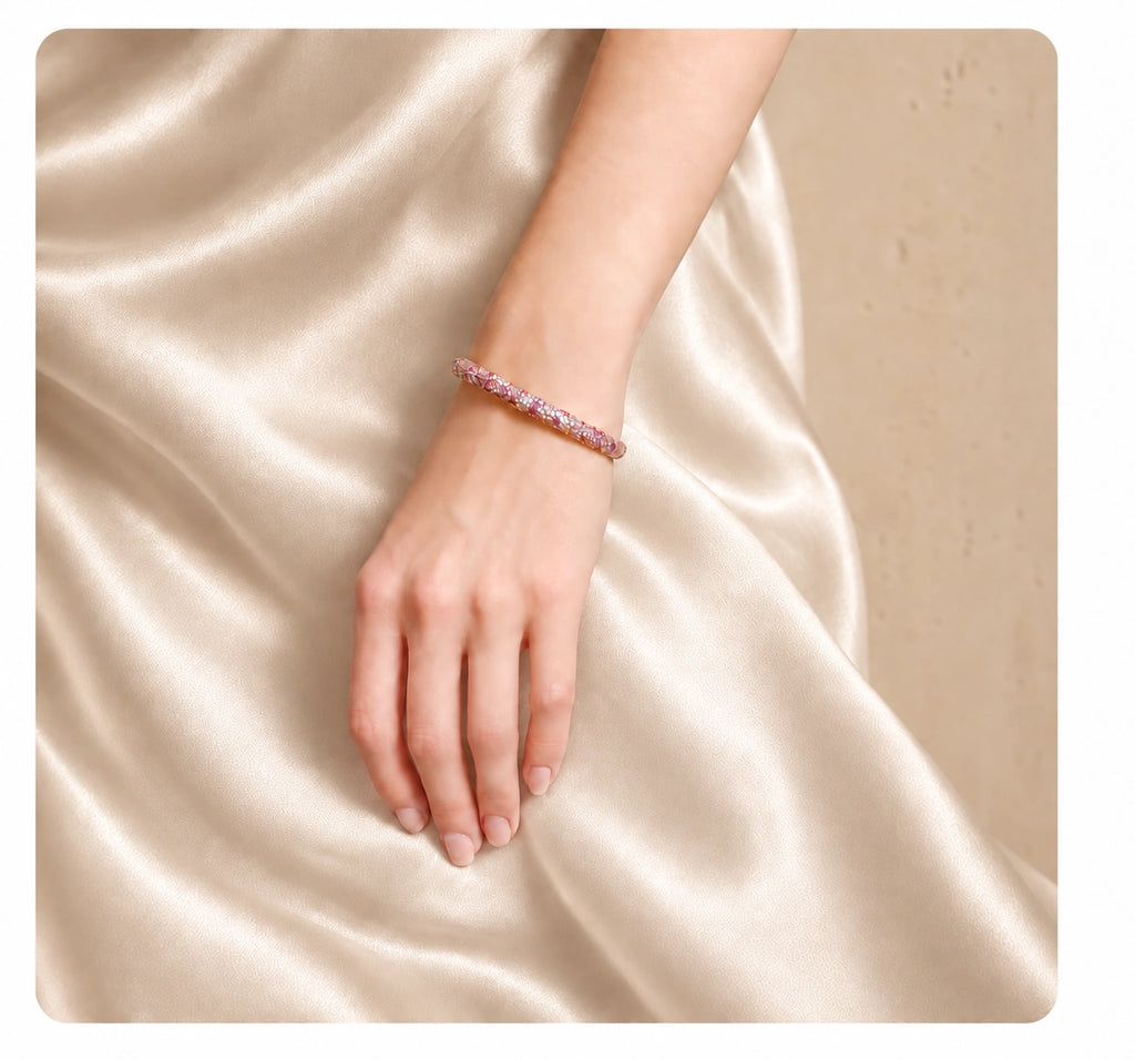 VESVIORA Gradient Pink Pavé Bangle