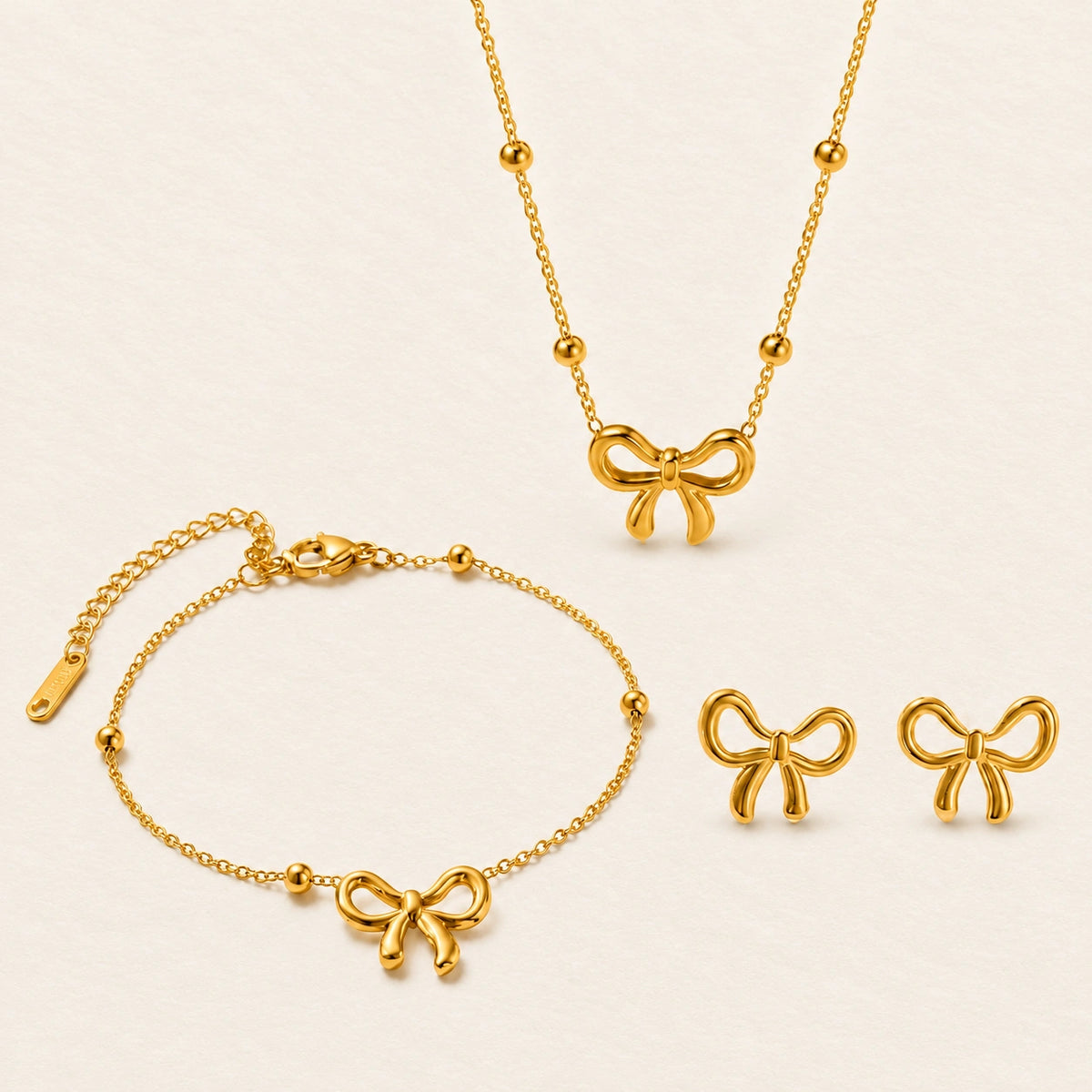 Vesviora Gold Bow Jewelry Set