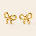 Vesviora Gold Bow Stud Earrings