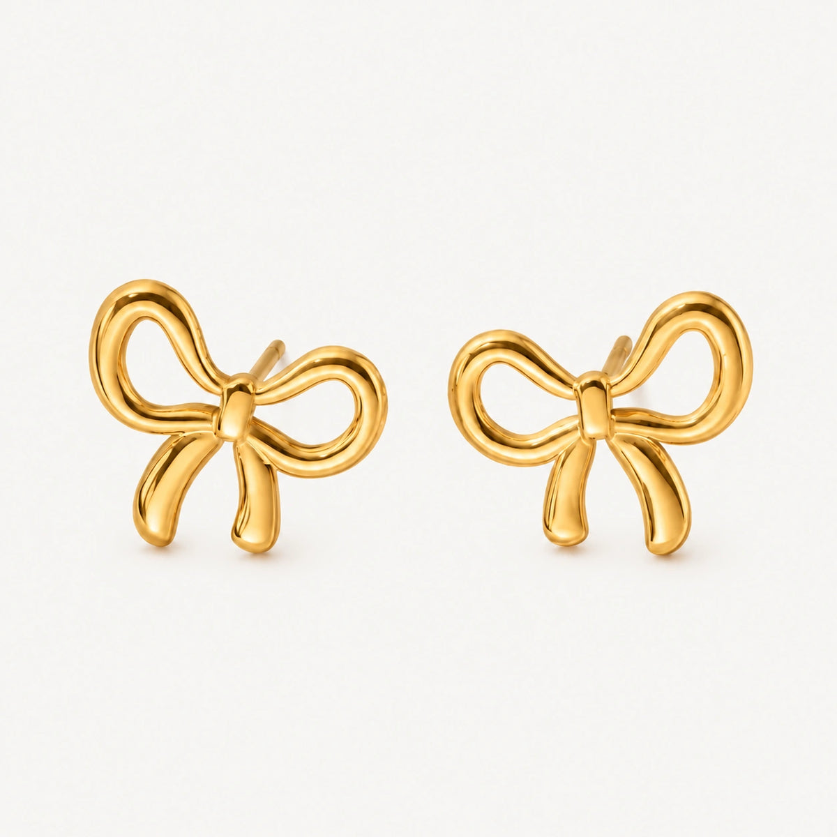 Vesviora Gold Bow Stud Earrings