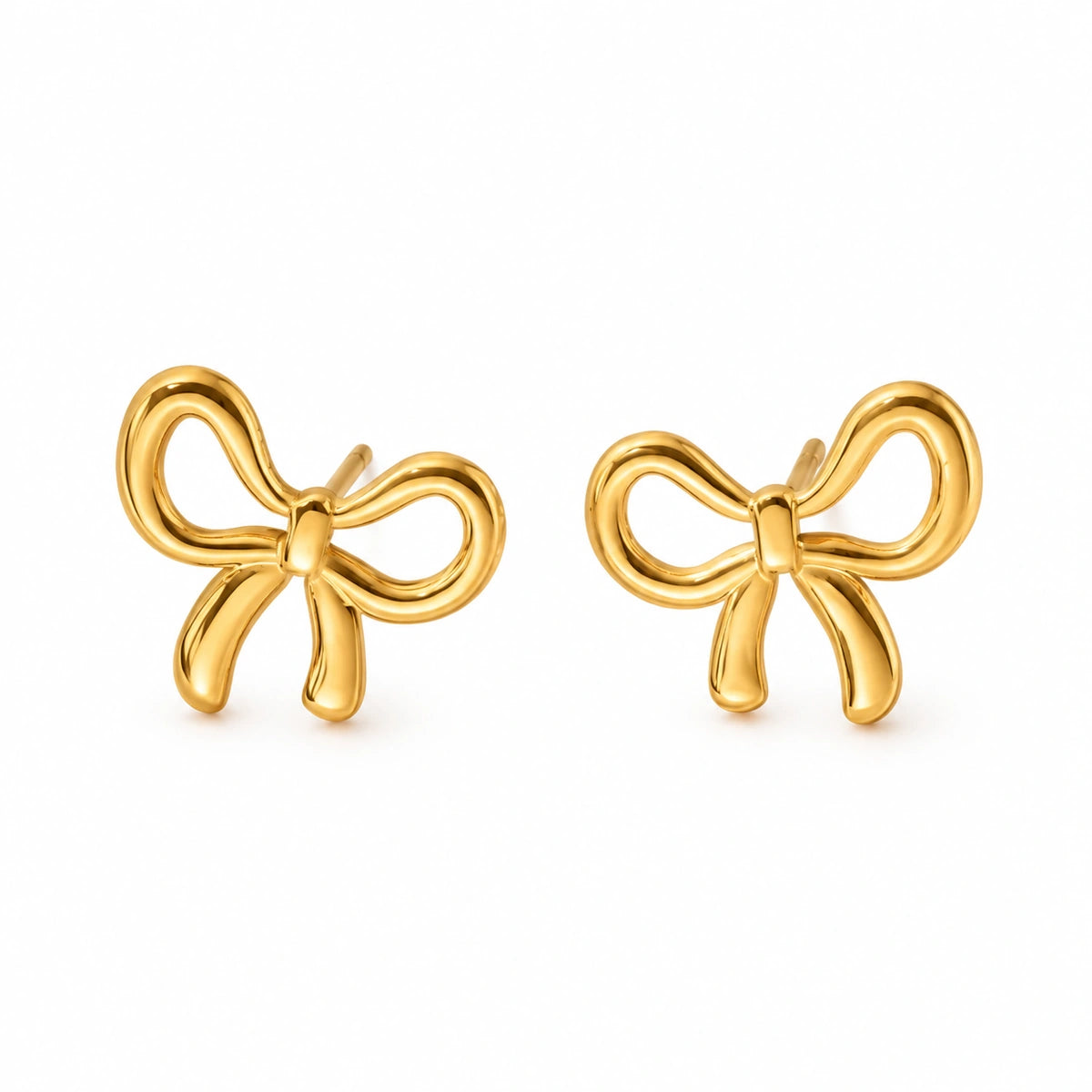 Vesviora Gold Bow Stud Earrings