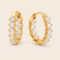 VESVIORA Gold-Tone Cubic Zirconia Huggie Hoop Earrings
