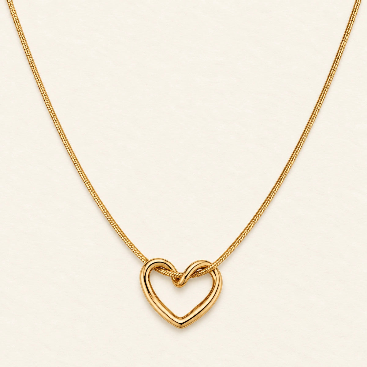 Vesviora Gold Open Heart Pendant Necklace