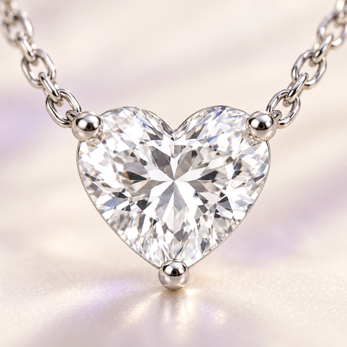 Vesviora Minimalist 1 Carat Heart Solitaire Necklace