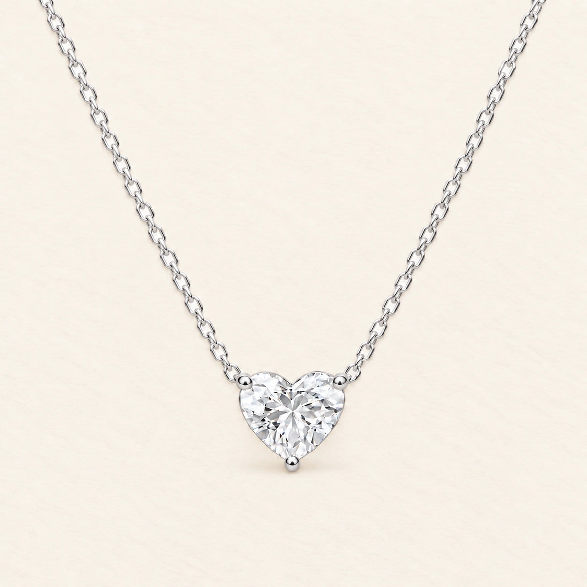Vesviora Minimalist 1 Carat Heart Solitaire Necklace