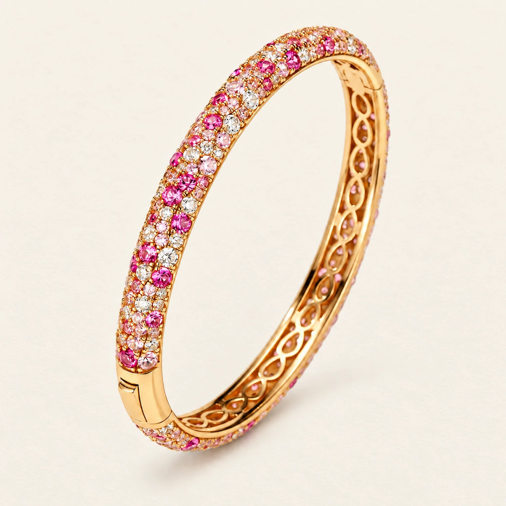 VESVIORA Gradient Pink Pavé Bangle