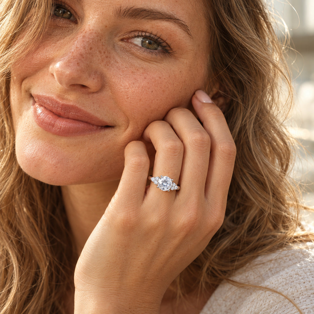 Vesviora Celestia Adjustable 925 Sterling Silver CZ Ring