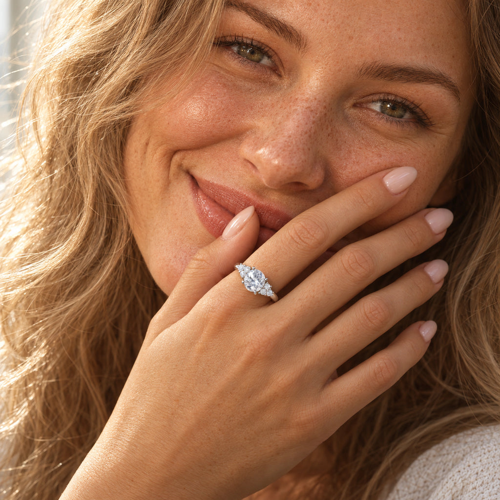 Vesviora Celestia Adjustable 925 Sterling Silver CZ Ring