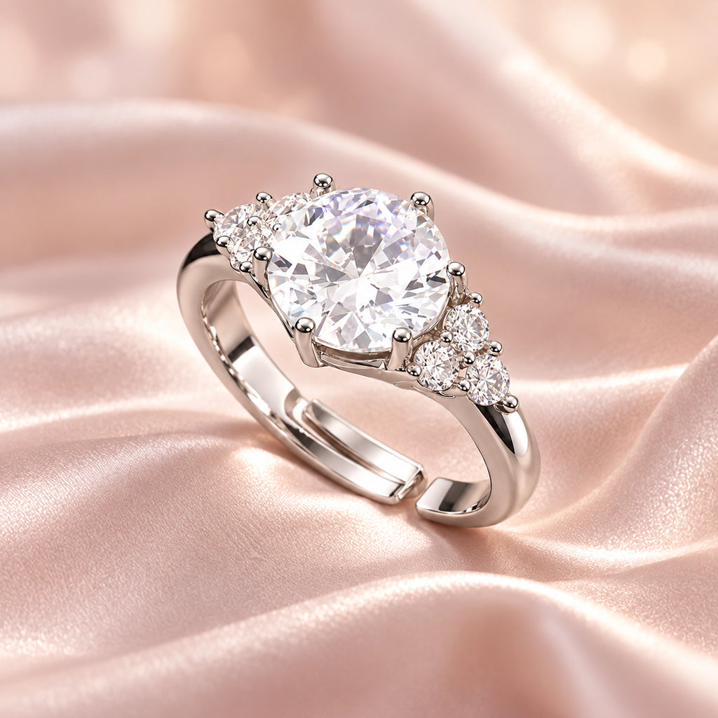 Vesviora Celestia Adjustable 925 Sterling Silver CZ Ring