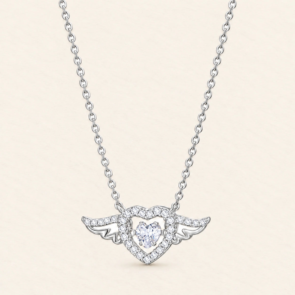 VESVIORA Cupid Heart Wing Necklace S925 Sterling Silver