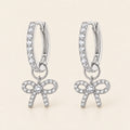 VESVIORA Two-Way Pavé Bow Hoop Earrings S925 Silver