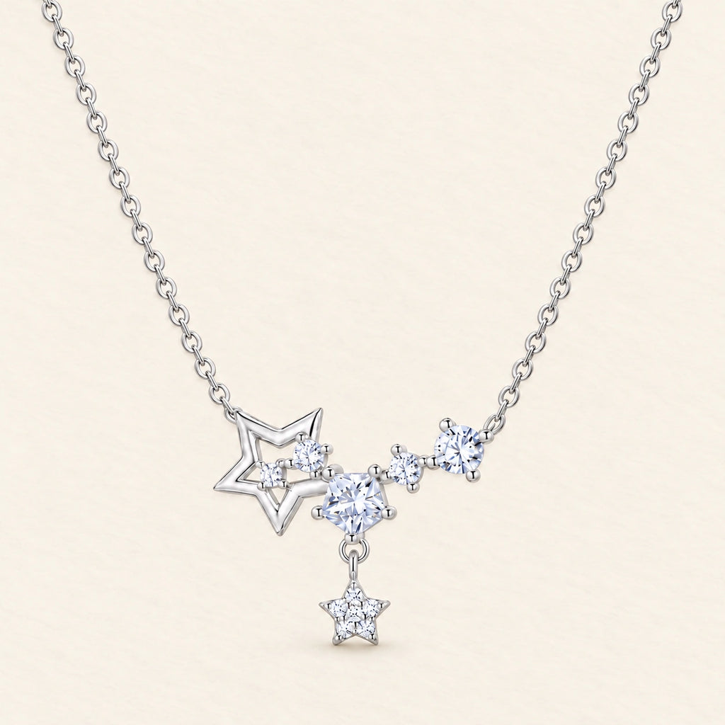 VESVIORA Celestial Star Necklace in S925 Sterling Silver