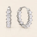 VESVIORA Silver-Tone Five-Stone Cubic Zirconia Hoop Earrings