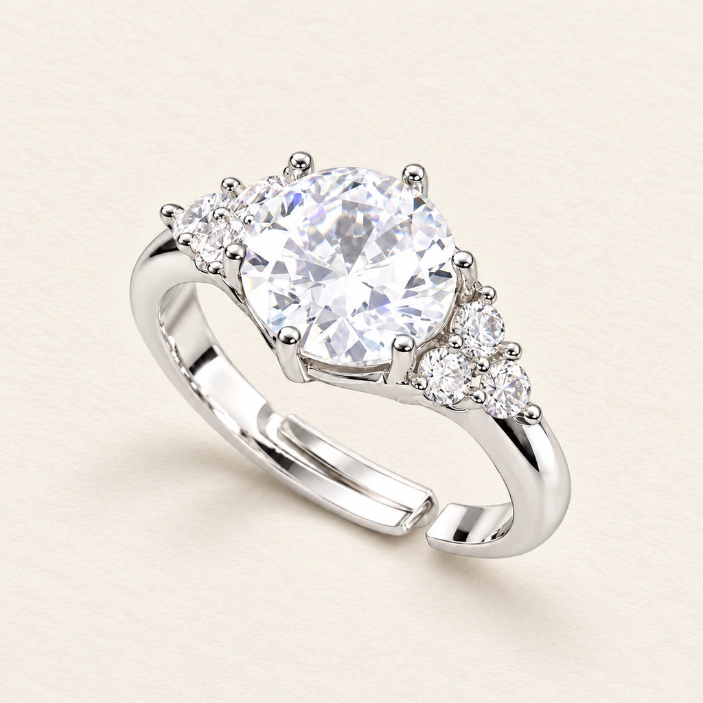 Vesviora Celestia Adjustable 925 Sterling Silver CZ Ring