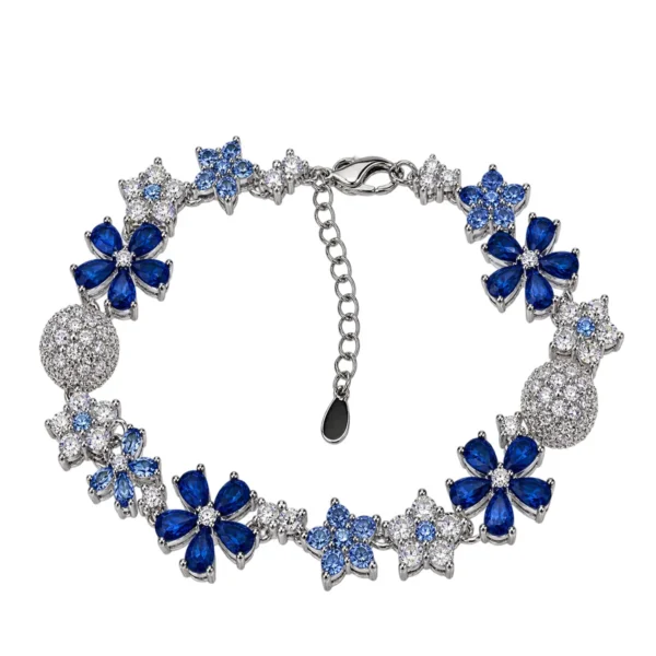 Vesviora blue zircon floral bracelet with sparkling flower details
