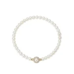 Vesviora pearl bracelet with gold rhinestone clasp