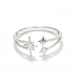 Vesviora starburst moissanite open cuff bracelet